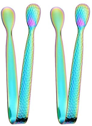 Juego de 2 pinzas de hielo de acero inoxidable de larga duración, ideales para el café y el hogar. Utilice pinzas de cocina resistentes a la corrosión