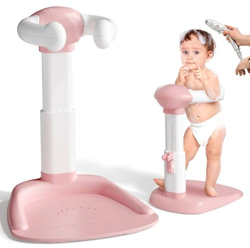 COOSEYA Supporto per vasca da bagno per bambini, torre da bagno regolabile per bambini per alzarsi in piedi, seggiolino da bagno per bambino con base antiscivolo per neonati e bambino piccoli
