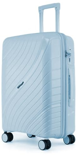 Fly Kite Luggage 20 Inch Cabin Suitcase 100% Polypropylene Hard Shell with Aluminium Trolley Handle Real TSA Secure Lock 3 Digit 360° Smooth Wheels Lightweight Suitcase|Blue