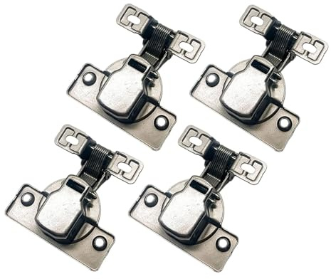 FytStycale 4 Piezas Bisagras para Gabinete de Cierre Automático Herrajes Ocultos para Muebles de Cocina de Acero Al Carbono Resistentes Adecuado para Ropero Y M, Oro de Titanio