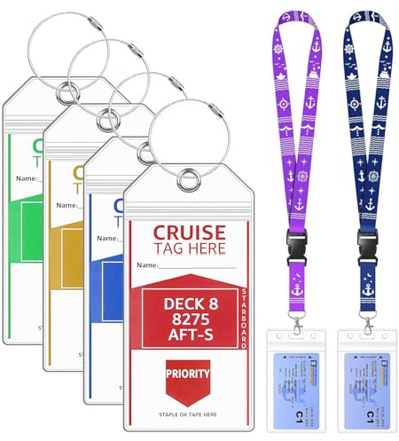 Lammcou Etiquetas de equipaje XXL para cruceros, set impermeable con lanyard, travel essentials compatible con AIDA, MEIN SCHIFF, TUI – Accesorio imprescindible de crucero