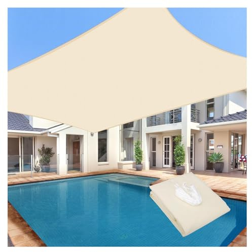 Tenda parasole beige 5 m x 6 m, marrone, resistente ai raggi UV, traspirante, impermeabile, copertura per patio, per prato, giardino, feste, eventi all'aperto, ombra Pera Shade durevole
