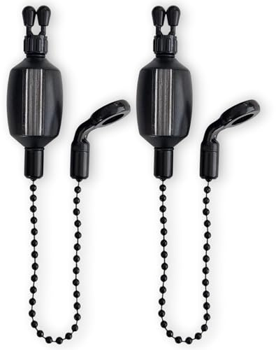 TJR Tackle 2 x Pro Ace II Bite Indicators Bobbins Short 14cm Chain For Fishing Bite Alarms 3 colour options (Black)