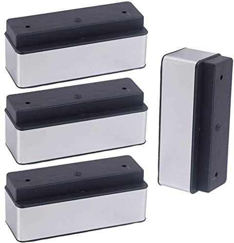 Sywlwxkq Set mit 4 Metallmöbelbeinen, rechteckigen Ersatzsofabeinen, Edelstahl-Kommodenbeinen, Garderobenfüßen, Teetischbeinen, Heimwerkerprojekten, Stummschaltung, mit Bodenschutzpolster,
