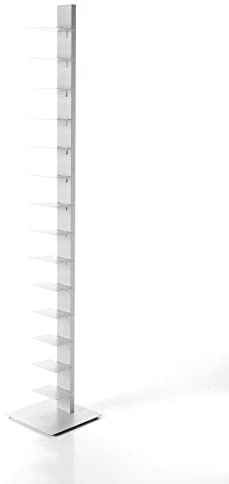 ZStyle BBB ITALIA Librería SAPIENS de columna vertical de metal, estantería autoportante con estantes de acero (202 cm, blanco)