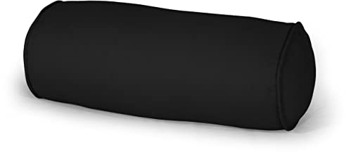 CHILIMILII Round Cervical Roll Bolster Pillow with Removable & Washable Cotton Cover, Round Pillow for Lower Back, Knees, & Neck Support, Great for Massage and Yoga (Large (20x60cm), Black)