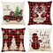 NIULAA Weihnachten Deko Kissenbezug 45x45 4er Set Hirsch Kissenbezüge Wohnzimmer Dekokissen Couch Weihnachtsdeko Leinen Kissenhülle Weihnachtskissenbezug Sofa Kissen Outdoor Couchkissen