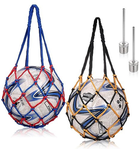 2 Stück Ballnetz Net Tasche Tragbare Ballnetz Sports Ball Ballnetz für Fußball, Basketball Netz Tasche, Balltaschen & Netze für Kordelzüge, Robustes Ballnetz mit 2-Kugelnadeln