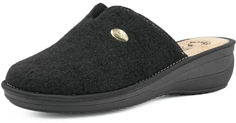 JOMIX Chaussons Femme en Feutre Pantoufles Compensés Chausson Orthopedique Confortable pour Maisons Hiver Fabriqué en Italie