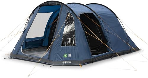 Vango Iris 500 Tent for 5 People with Lights-Out Bedrooms, Bright Living Area, 5 Man, Quick Pitch, Tunnel Design, Sewn-In Groundsheet, Spacious, Family Camping, Waterproof 3000mm HH, Eco-Friendly,