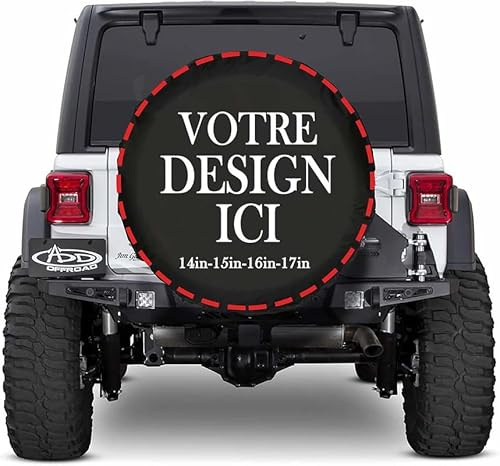 Housse Roue de Secours personnalisé Housses de Pneu Personnalisable Concevez Votre Propre Logo Photo Texte Protecteurs de Roue universels Anti-poussière pour remorque SUV RV SUV 14 inch