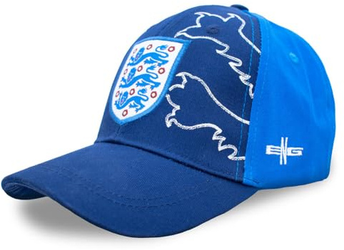 Hy-Pro Officially Licensed England Kids Baseball Cap - Quality Material with Adjustable Strap, Comfortable Sports Fan Accessories - Stylish Blue Football Hat for Boys and Girls, 58cm