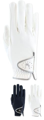 RL24 - Reithandschuhe Damen & Herren Samorin – Handschuhe zum Reiten – Reiterhandschuhe mit Micro Mesh – leicht, weich & elastisch – Reitzubehör in Schwarz o. Weiß – Gr. 6-10,5