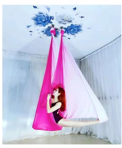 GYTTDERFL Aerial Yoga Hamac Yoga Amaca Yoga Aerea Elastica da 4 Metri, Altalena Volante, Cinture Yoga antigravità Multifunzione for Cintura Yoga for Allenamento Yoga(8)