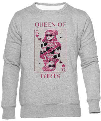 Drottning Av Fisar Unisex Grå Tröja Crewneck Unisex Grey Sweatshirt Crewneck