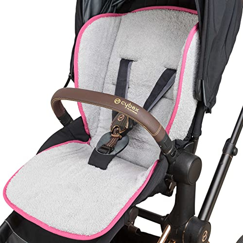 Babysanity® Morbido Riduttore Copri Passeggino Universale Materassino Neonato Soffice Imbottitura Rivestimento Spugna Di Cotone 100% Bordatura Copertura Laterale - Made in Italy - (Fuxia)