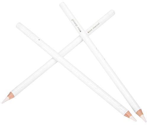 Convient pour le papier foncé et coloré, 3 crayons de charbon de bois blanc, ensemble de dessins au fusain blanc, fournitures de peinture d'art