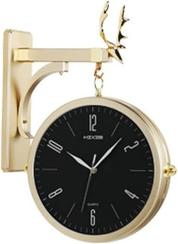 Orologio retrò Stazione Orologio da parete silenzioso a due facce Orologio da parete digitale muto Orologio da parete al quarzo for casa, soggiorno, camera da letto, studio, cucina, arredamento for la