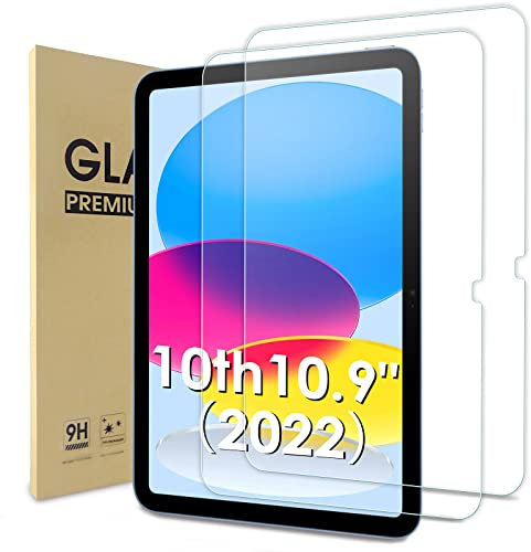 WD&CD 2 Piezas Protector de Pantalla Cristal Templado Compatible para iPad (2022), 9H Dureza, Alta Definicion, Cristal Vidrio Templado Film Compatible con iPad (2022) 10.9 Pulgadas