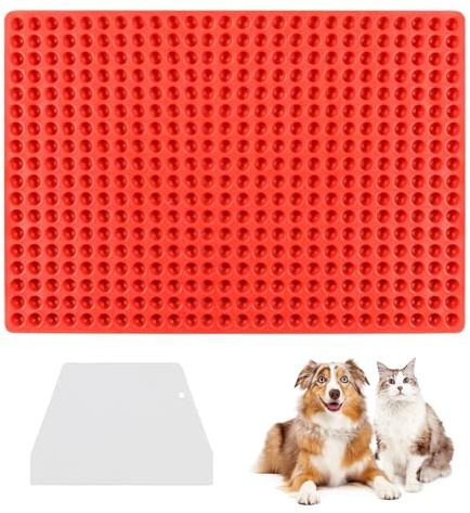 Mini Molde Redondo de Silicona de 468 Cavidades con 1 Espátula para Comida de Perros, Tarro de Silicona para Comida de Perros, Bandeja Reutilizable para Galletas de Gelatina para Mascotas