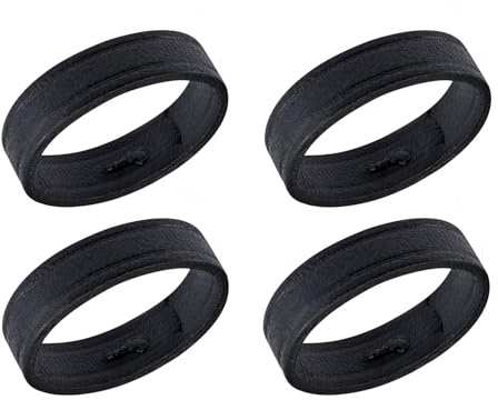 ANNEFIT Leder Uhrenarmband Schlaufe, 4 Stück Ersatz Uhrenband Schlaufe Halter, Kompatibel mit 20mm Uhrenarmbänder (Schwarz)