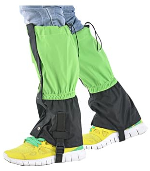 HEARSO Leg Gaiters, Children’s Anti-Snake Bites with Plush Snowshoe Gaiters Cycling Leg Protection, Suitable for Skiing, Cycling, Hunting, and Hiking (Color : Green), 346159