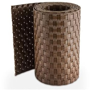 RETELANDIA - Striscia Rattan per Recinzione Marrone cm 19x10 m frangisole. Schermatura Privacy 100% Pannelli recinzioni in Rete Metallica
