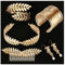Lorbeerkranz Haarreif Kopfschmuck Gold Set, Griechische Göttin Goldener Schmuck Kostüm Zubehör Damen, Goldene Krone Stirnband Blatt Spule Oberarmreif Armband Ohrringe Metall Haarschmuck Accessoires