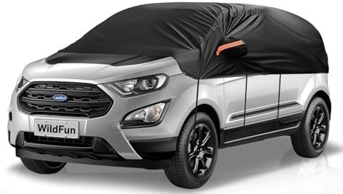Half Car Cover Waterproof SUV,Outdoor Windproof Front and Rear Windscreen Half Top,Car Windshield Cover,Protect from Snow Ice Frost Sun UV Dust,Breathable Car Covers Fits SUV Length up to 460 cm