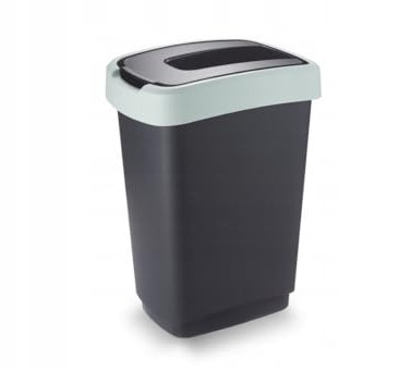 Ferala Poubelle à couvercle basculant 25 L, Poubelle plastique à tri sélectif,Poubelle vert pastel