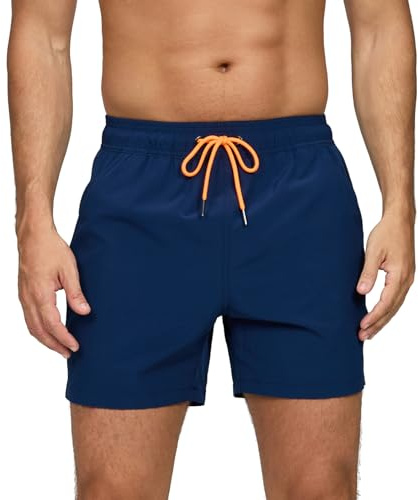 Aisprts Herr Baddräkt med Fickor med Blixtlås Andningsbara, Snabbtorkande Och Vattenbeständiga Herr Badkläder Sommarshorts med Nätfoder Och Dragsko