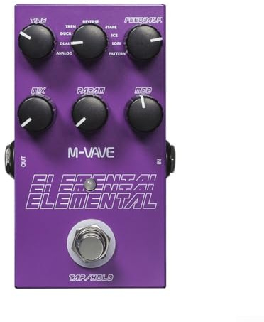 Pedal de retardo digital de guitarra 9, pedal de guitarra de retardo ecocuadrado, pedal elemental de tiempo de retardo largo de 3000 Ms, 112L* 68W*40Hmm
