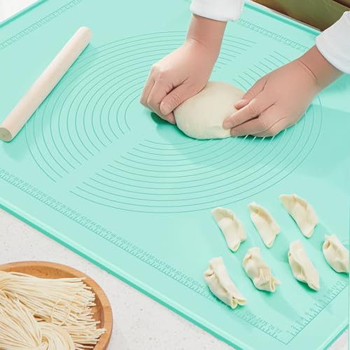 65x45 cm Tapete de Silicona para Amasar, Tapete Silicona Reposteria, Tapete de Silicona para Hornear Antiadherente, Estera de Repostería Grande, sin BPA, para Repostería, Hornear, Pastelería