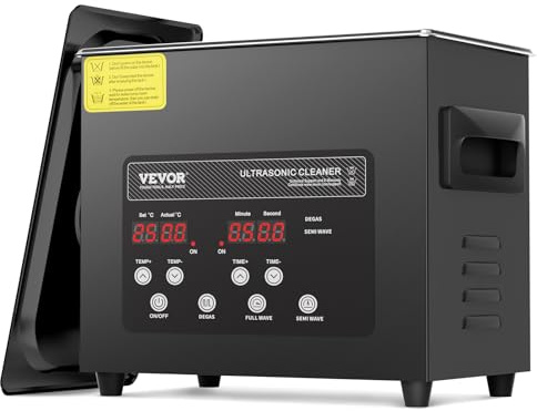 VEVOR 3 L Ultraschallreiniger 120 W digitales Ultraschallreinigungsgerät mit Schonmodus & verbesserter Entgasung, 40 kHz industrieller Schmuckreiniger mit Heizung & Timer, für Brillen Uhren Schwarz