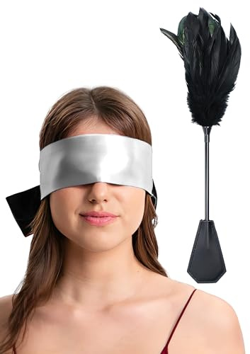 KOSPH Black Whip Feather Tickler 15 inch