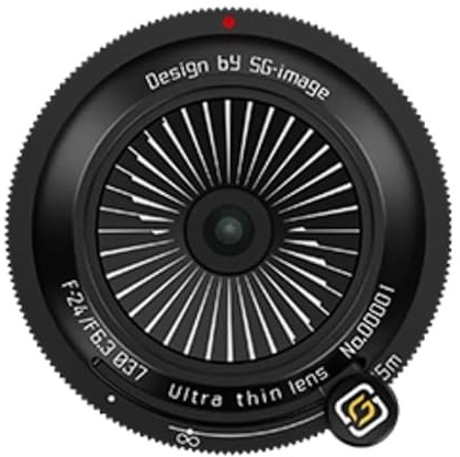 SGimage 24 mm F6.3 manuell pancake-lins – ultratunt, metallhölje, 74 g lätt, kompatibel med E-Mount kameror för fullformat och APS-C svart
