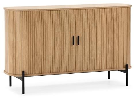 HOMN LIVING Aparador Mónaco 2 Puertas Color Azul, 120 cm (Ancho) 40 cm (Profundo) 75 cm (Altura)