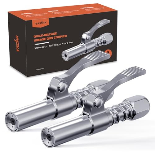 Fettpresse-Mundstück 2 Stück – Schnellverschluss-Fettpresse-Adapter mit Einhandbedienung – Fettpressenkupplung mit 6-Backen-Verriegelung – Aufsatz passend für 1/8 NPT, SAE und Metrische Schmiernippel