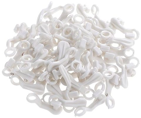 FUNOMOCYA 100 Piezas Ganchos S para Riel Cortina Deslizadores de Plástico para Ventanas y Puertas Accesorios para Cortinas de Ducha Fáciles de Instalar y Compatibles con Rieles Estándar
