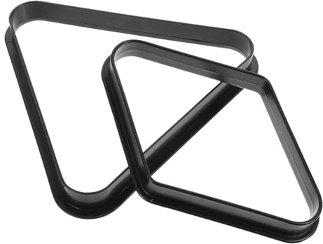 Abaodam 2 pezzi Rack Triangolo per Palline da Biliardo in Plastica Nera Accessorio Tavolo Pool con Arrotondato per Uso Domestico e Professionale Organizzatore Pratico e Durevole per Sala