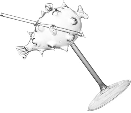 DEARMAMY Copa de Cóctel de Vidrio con Diseño Cáliz Transparente Resistente para Vino y Cócteles para Bodas Bares y Celebraciones