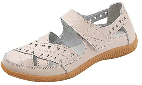 Sandali da donna eleganti senza tacco, da trekking, da donna, impermeabili, leggeri, per il tempo libero, da spiaggia, con suola morbida, per lo sport, da trekking, beige., 39 EU