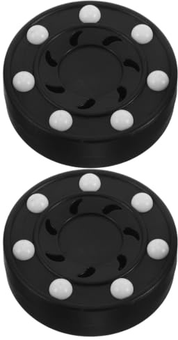MAJORMENCH 2 St Svarta Street Hockey Pucks för Träning Hållbara Ishockeyutrustning för Rullskridskoåkning Förbättrar Teknik och Skicklighet och Portabla Hockeyträningstillbehör för