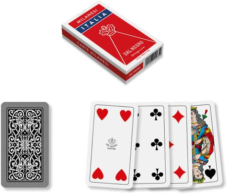 Dal Negro - Mazzo di carte Milanesi Italia, composto da 40 carte in cartoncino, ideali per giocare a scopa e briscola.