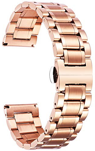 BINLUN Cinturino Orologio Acciaio Inossidabile 12mm-24mm Bracciale in Metallo per Smartwatch con Estremità Dritte o Curve per Uomo Donna 6 Colori