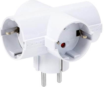 Aigostar Electrique Murale Fiche Multiprise 4 en 1 avec Protection Contre Anti-Surtension,T Multi Prises Électriques,16A,Blanc（Non Applicable au marché français）