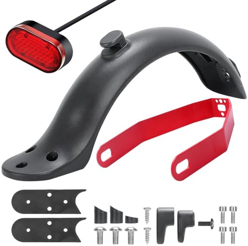 Natcoo e Scooter Schutzblech Hinten mit Metallhalterung + Rücklicht, hinterer kotflügel, Schutzblech für Xiaomi M365/Pro, e Scooter Zubehör