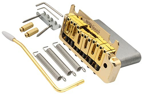 Wilkinson WOV08 52,5mm 2-Point Tremolo Bridge Steg Brücke für American Standard oder Professional Fender Strat E-Gitarre, Gold