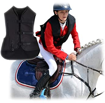 Gilet Airbag per Equitazione Equestre Cappotto Da Gara Giacca Motocross Air-Bag Da Equitazione Gilet Airbag Da Moto Traspirante per Bambini/uomini/donne ( Colore : Nero , Taglia : S )