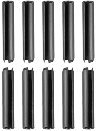 DTGN 5mmx24mm(DxL) Slotted Spring Pin - 30Pack - Good for Home Machine Fastener - 65Mn Spring Dowel Tension Roll Pin - Black